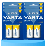 Pilas C Alcalinas de Alto Rendimiento, VARTA Energy, Larga Duración, Energía Continua, Ideal para Juguetes, Linternas Medianas, Radios Portátiles, Equipos de Audio y Otros Dispositivos de Consumo Moderado - VARTA