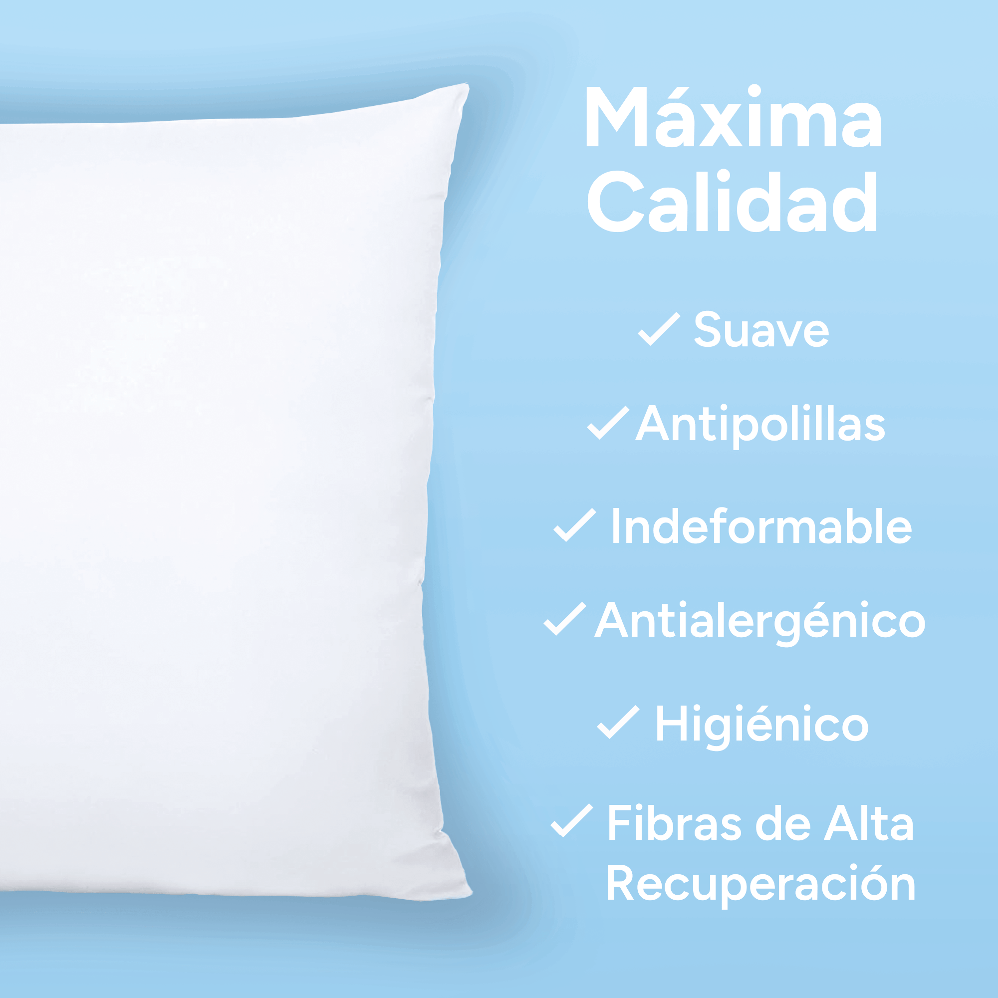 Relleno Cojín de Fibra Hueca Siliconada de Alta Recuperación, Indeformable, Suave, Mullido, Cojín para Sofá o Cama para Casa