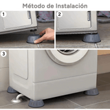 4 Patas Goma Anti Vibración, Antideslizantes, Amortiguador de Golpes, Reduce el Ruido y la Vibración, Ideal para Secadoras, Lavadoras, Lavavajillas
