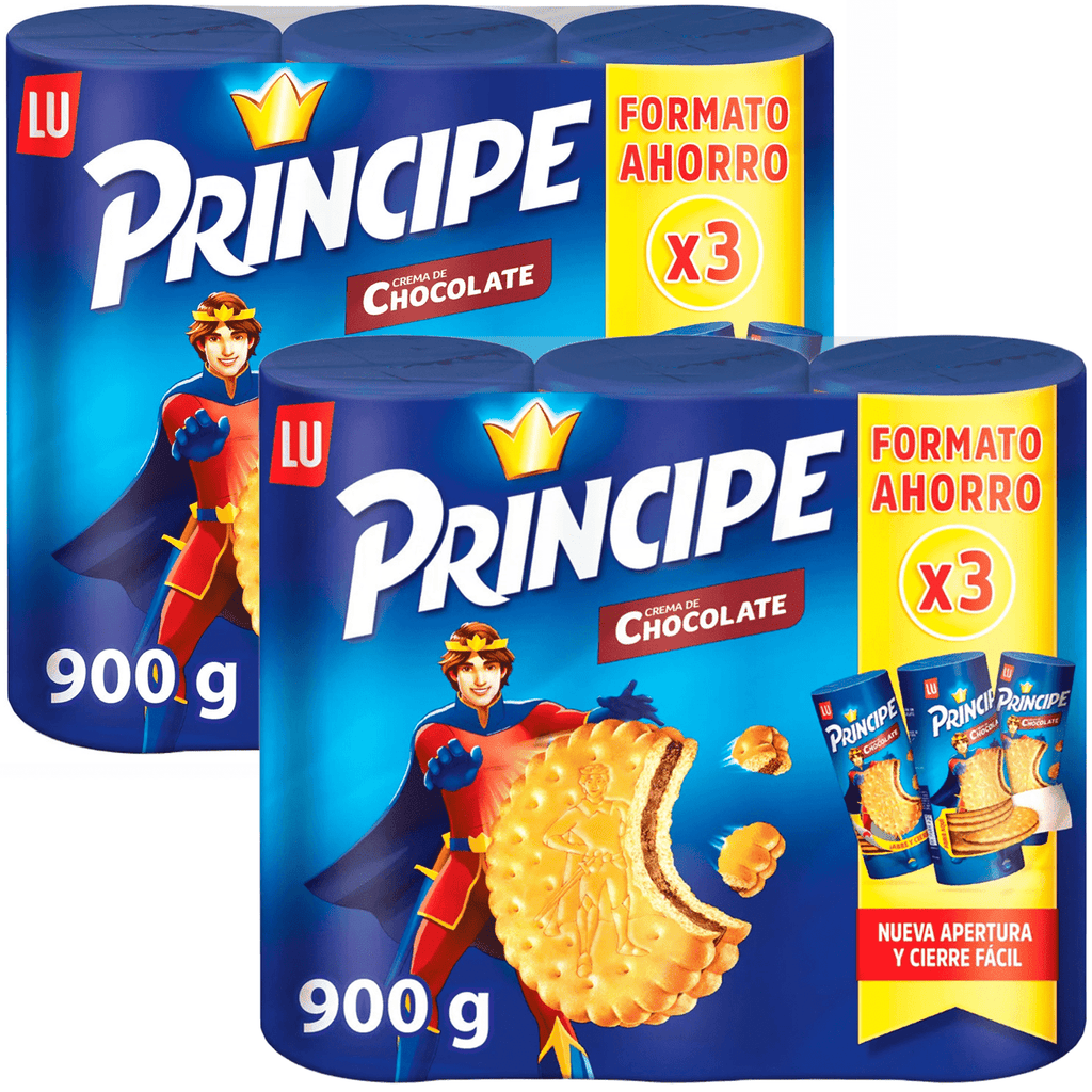 Principe Galleta con Relleno De Chocolate, 6 Paquetes de 300 g