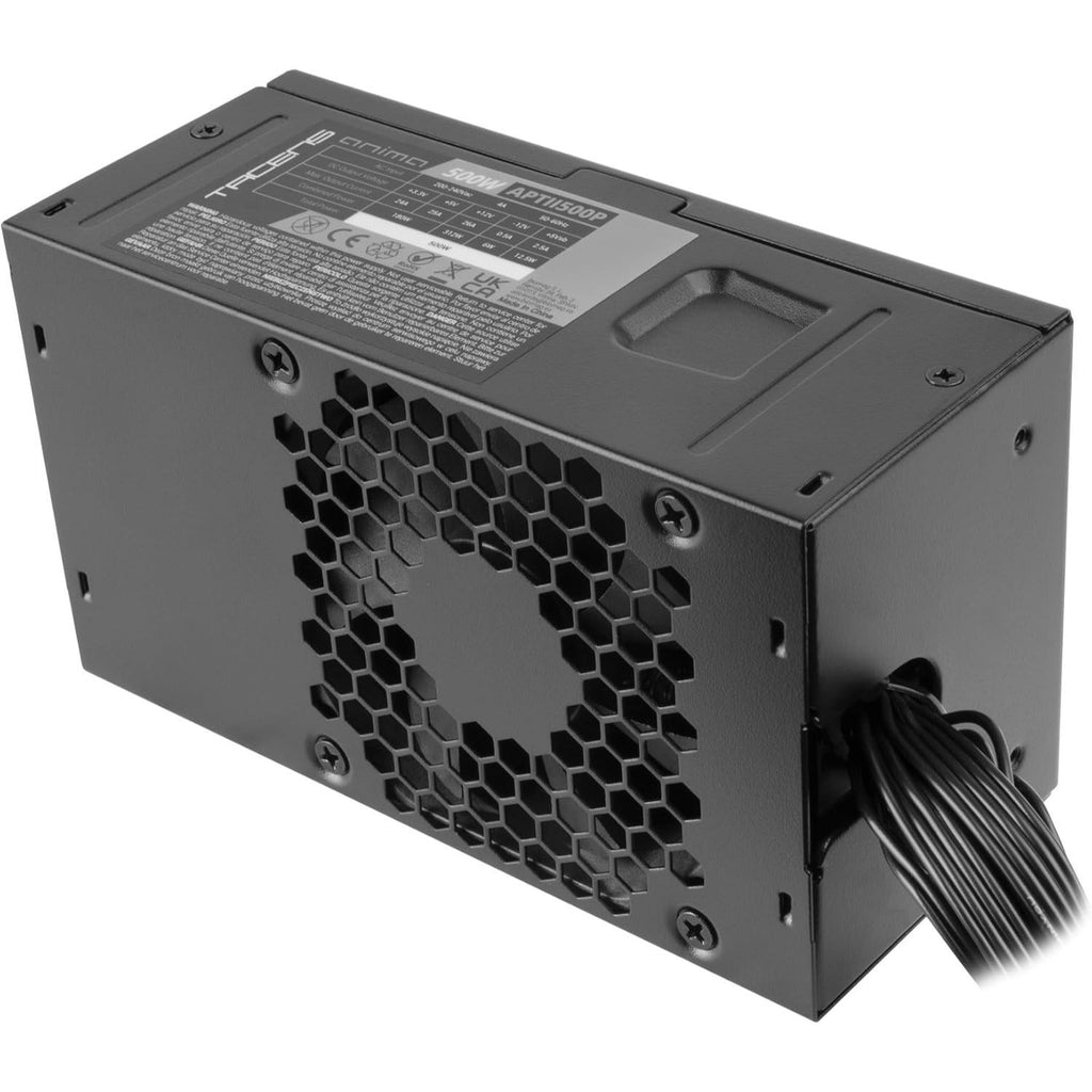 Tacens Anima APTII500P, Fuente de Alimentación TFX, Potencia 500W, Diseño Ultracompacto, 85% Eficiencia, Tecnología SMD, Ventilador 80mm, Fuente PC Profesional con Cableado Plano, Negro