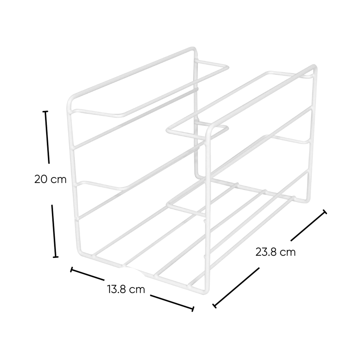 Organizador de Cocina Almacenaje, Estante Almacenamiento Cocina, Organiza Cajas y Utensilios de Cocina, Estante con 3 Niveles, Ahorra y Optimiza Espacio, Medidas: 24 x 14 x 20 cm