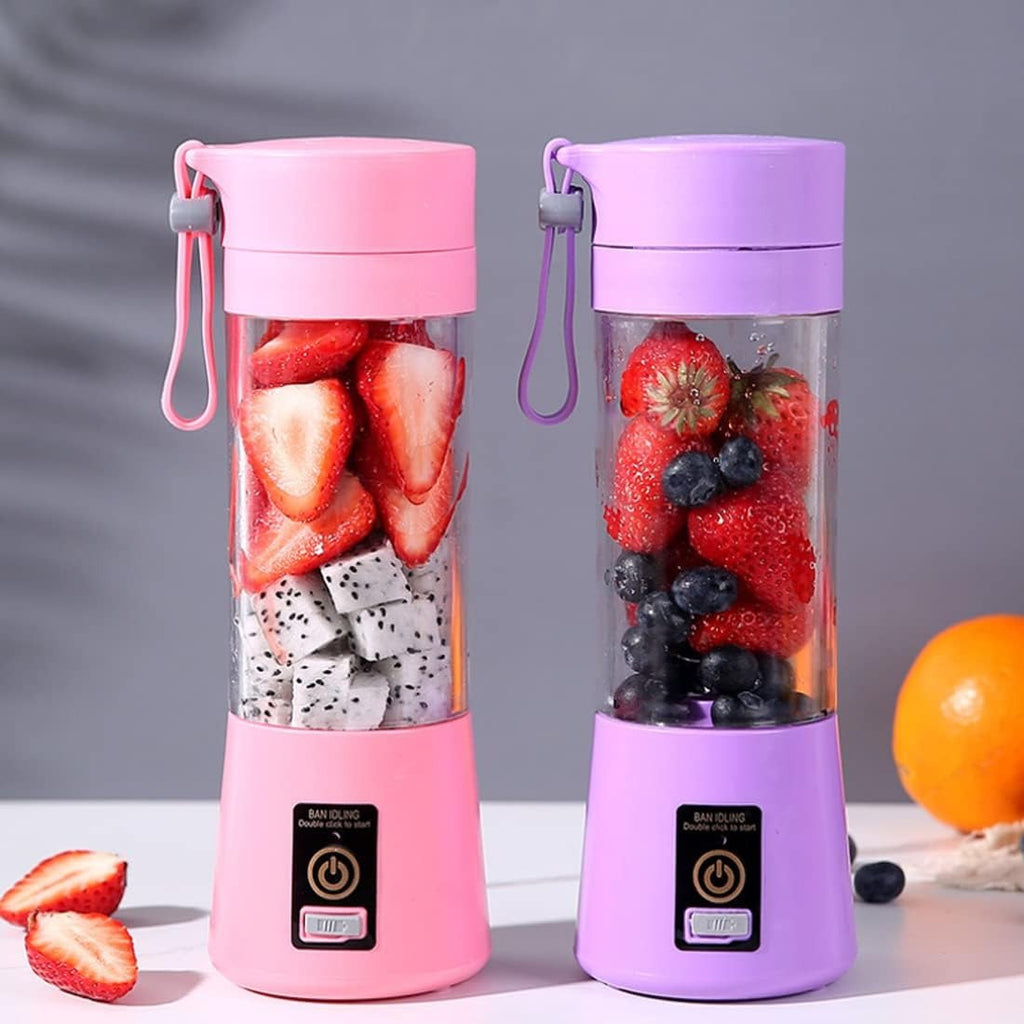 Licuadora Portatil Zumos y Batidos, Batidora para Frutas y Verduras, 6 Cuchillas de Acero, Vaso de 380ml de Capacidad, Ideal para Llevar, Cable de Carga USB, Batería de 800 mAh, 22000 RPM