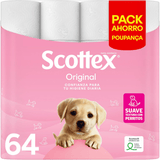 Scottex Papel Higiénico, Rollos dos Capas que Proporcionan el Equilibro Adecuado en Suavidad y Resistencia