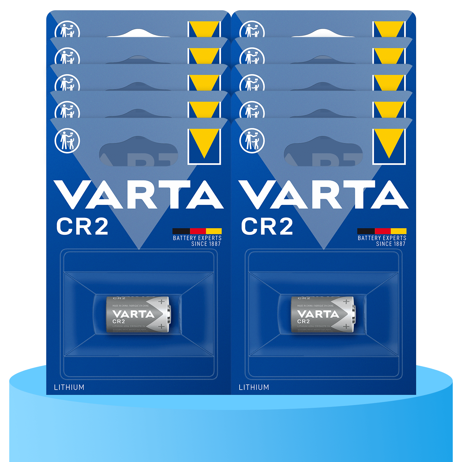 Pilas CR2 Litio de Alto Rendimiento, Larga Duración, Para Uso Diario, Ideal para Cámaras Fotográficas, Linternas, Sensores de Alarma, Equipos de Medición, Punteros, Juegos y Otros Dispositivos Pequeños - VARTA