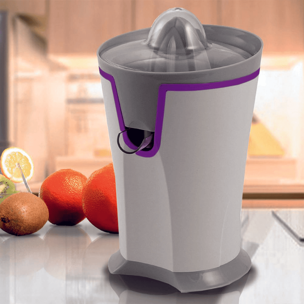 Exprimidor de Zumo Eléctrico de 2 Conos con Vertedor Antigoteo, 40W de Potencia, Colador de Pulpa, Base Antideslizante y Recogecable, Máxima Durabilidad ideal para Uso Diario, Perfecto para Preparar Zumos de Frutas y Cítricos