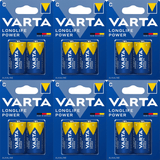 Pilas C Alcalinas de Alto Rendimiento, VARTA Longlife Power, Ultra Larga Duración, Energía Potente y Continua, Ideal para Juguetes, Linternas, Radios, Reproductores de CD, Robots, Cámaras, Altavoces y Otros Dispositivos de Alta Demanda Energética - VARTA