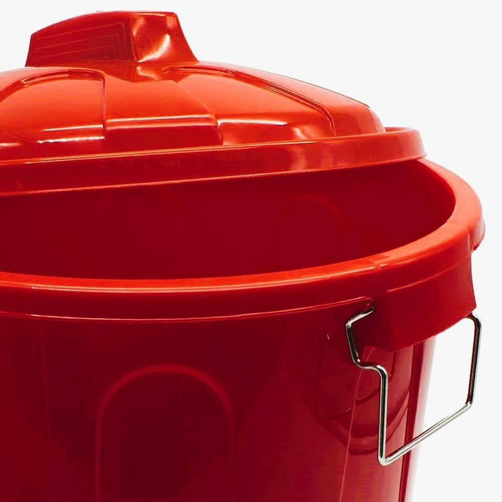 Cubo Basura 100 Litros de capacidad con Tapa. Fabricado en Plastico Resistente, Ideal para Almacenaje de Basura para el Hogar, Oficina o Industria