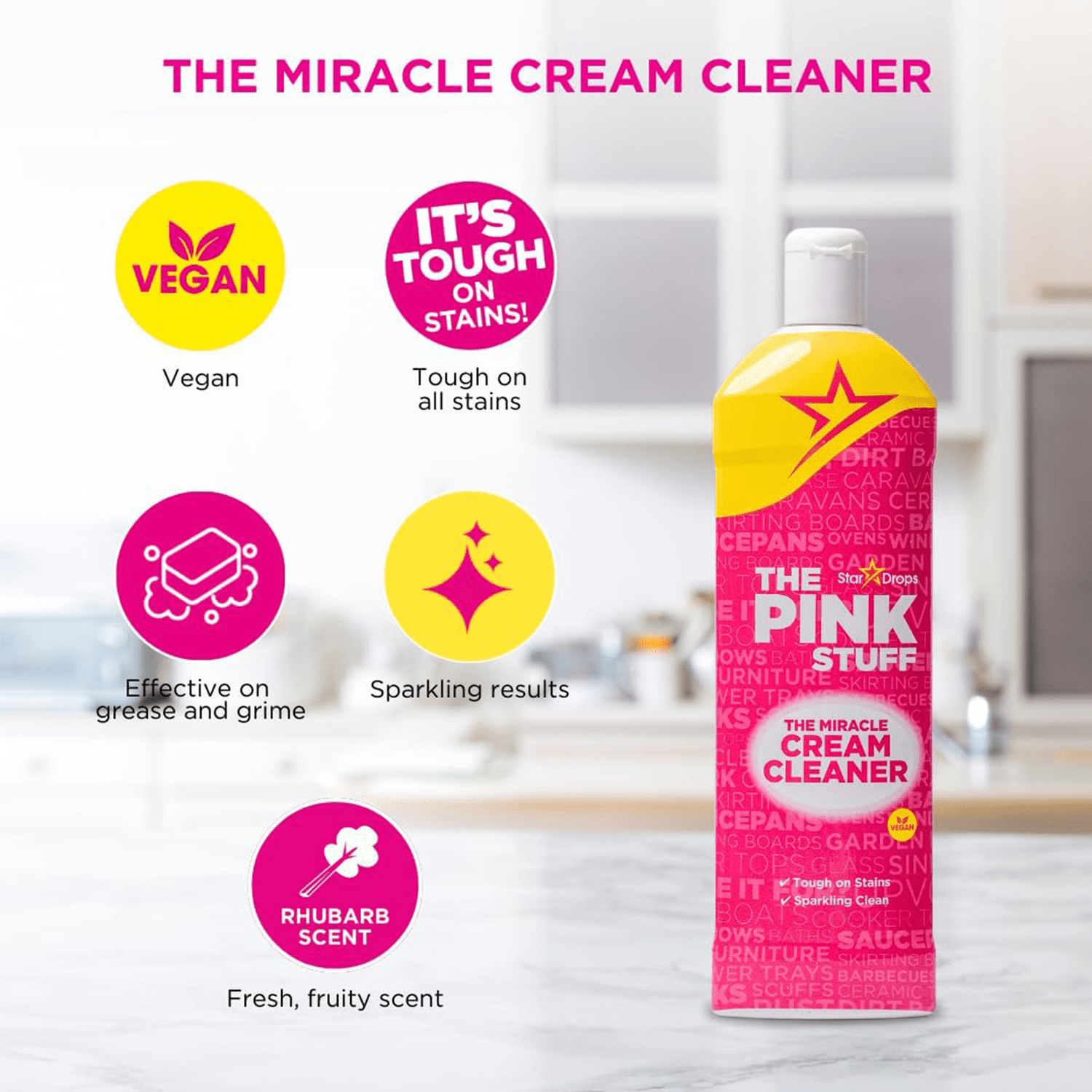 Stardrops The Pink Stuff Limpieza Hogar, Limpiador Profundo Multiusos, Ideal para Limpiar la Suciedad Persistente, Grasa y Mugre