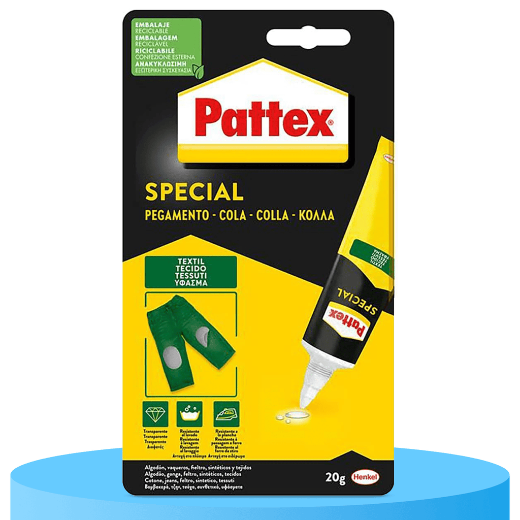 Pattex Special Pegamento Textil para Ropa, Pegamento Fuerte Resistente al Lavado y al Planchado, Pegamento para Tela y Tejidos como Cuero o Tejano, Secado Rápido, Transparente, 20g