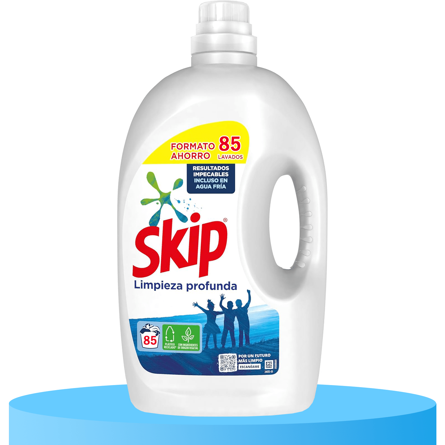 Skip Detergente Líquido de Ropa para Lavadora, Detergente Higienizante Quitamanchas, Resultado Impecable, Fragancia Fresca con Sensación de Recién Lavado