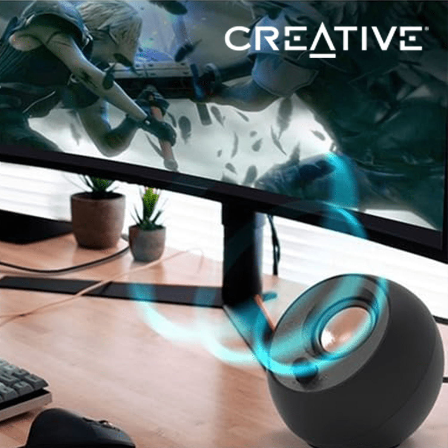 CREATIVE Set de Altavoces Ordenador 2.0, para Ordenador Portatil y Oficina, Alámbrico 3,5 mm, 4,4 W, 100 - 17000 Hz, Creative Labs Pebble