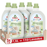 Frosch Detergente para Lavadora Líquido para Ropa de Bebé, Apto para Pieles Sensibles, Hipoalergénico, Reduce el Riesgo de Irritación, Pack de 5 Unidades x 1.5L, 7.5L en Total