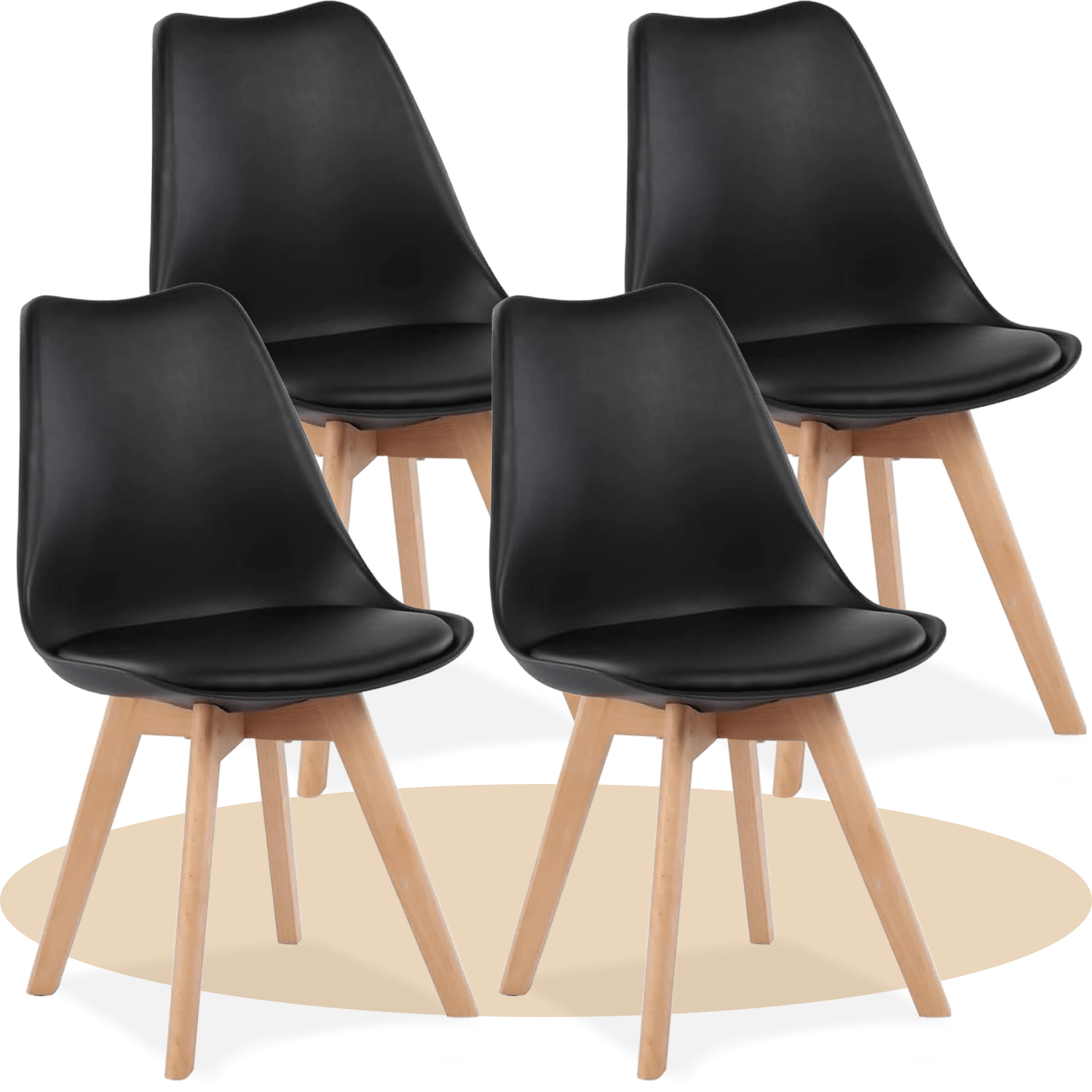 1/2/4/6 Unidad Sillas para Comedor, Sillas para Cocina con Asiento Blando, Tapizado y Patas Resistentes de Madera de Haya, Sillas Nórdicas