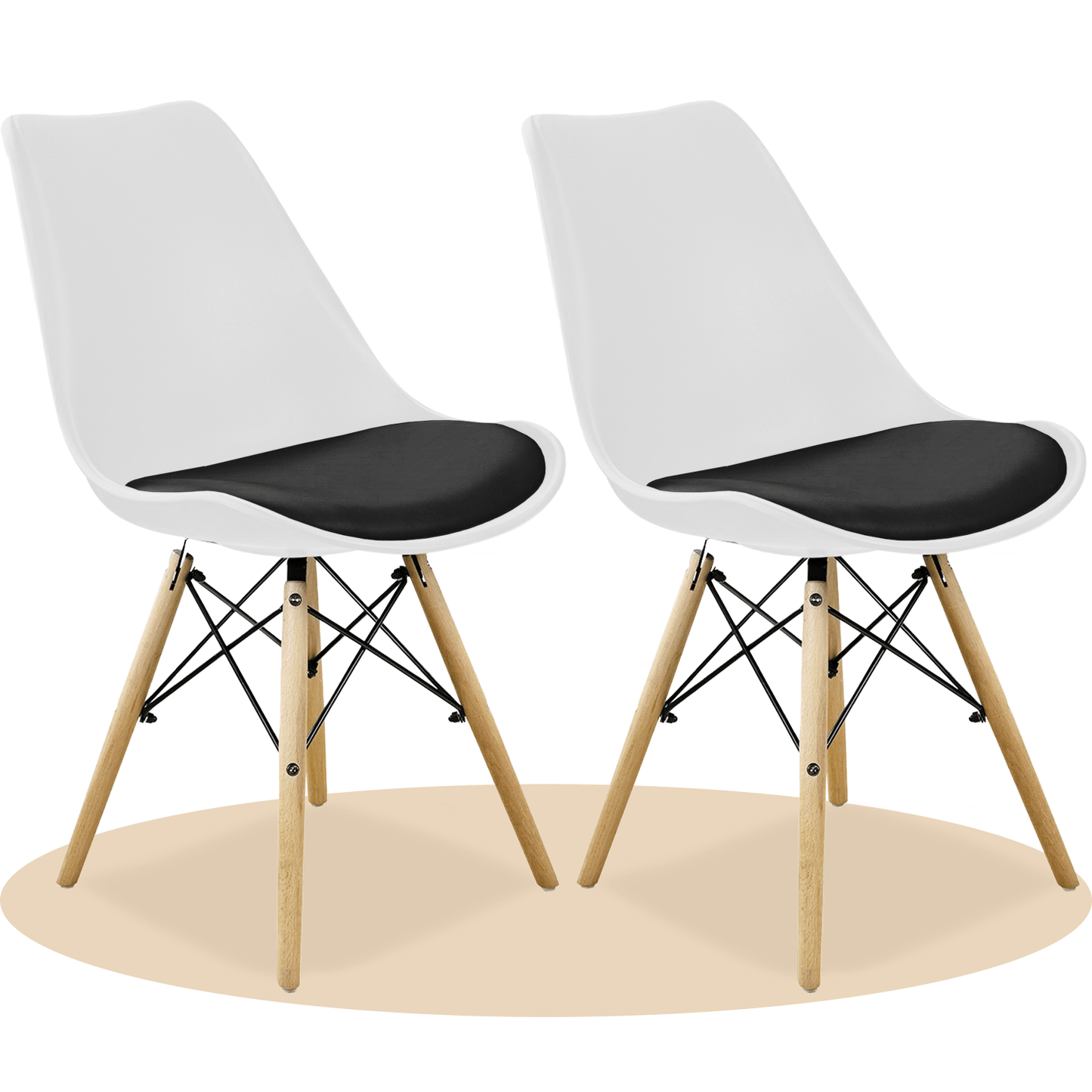 Sillas para Comedor, Sillas para Cocina con Asiento Blando, Tapizado y Patas Resistentes de Madera de Haya, Sillas Nórdicas Minimalistas, 49.5 x 44 x 79.5 cm