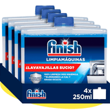 Finish Limpiamáquinas Líquido para Lavavajillas, Limpieza Profunda, Elimina Cal y Grasa Oculta, Contra el Mal Olor, Lavavajillas Líquido Pack Ahorro 4 x 250ml