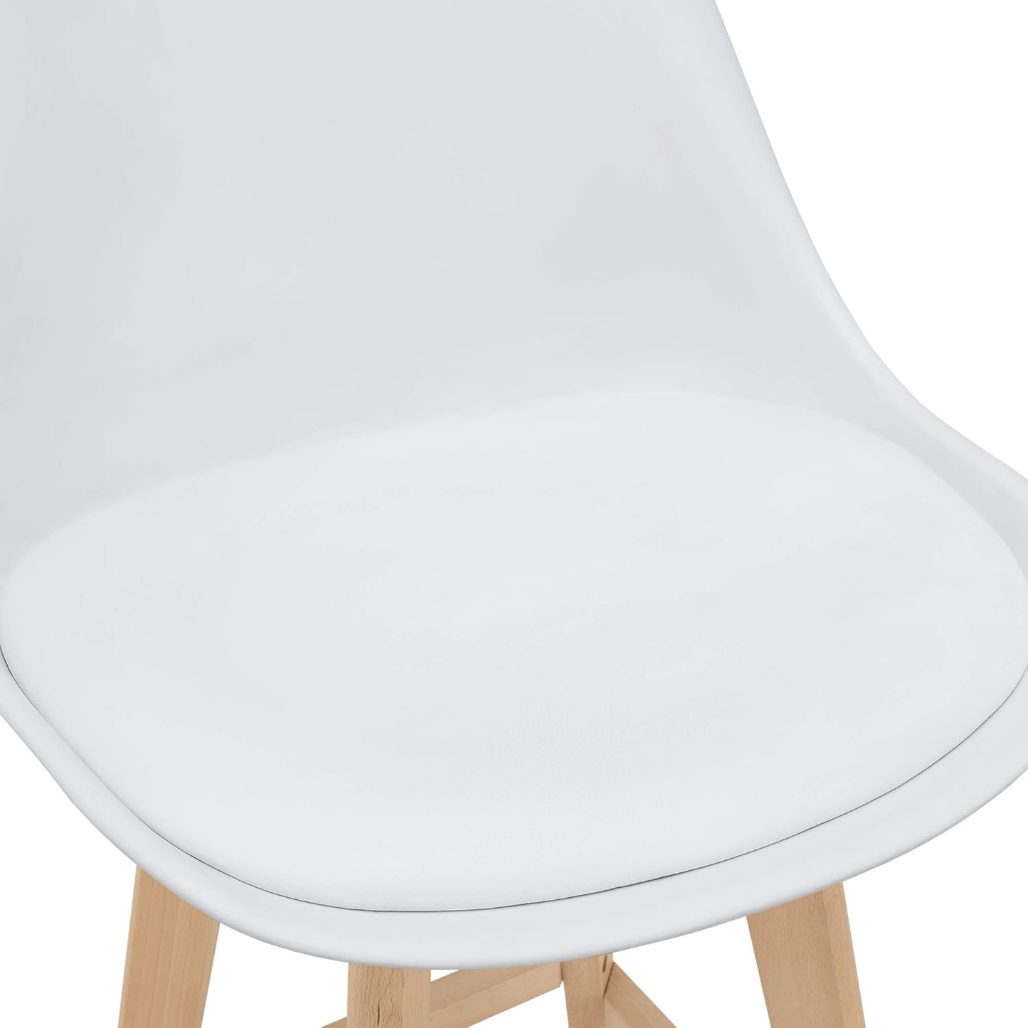 Taburete Alto Cocina con Respaldo, Asiento Blando y Tapizado, Patas Altas Resistentes de Madera de Haya con Reposapiés, Sillas Nórdicas, Ideal para Cocina, Salón, Comedor y Restaurante, 54.5 x 49.5 x 106 cm
