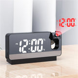 Reloj Despertador Digital con Proyector Ajustable de 180º y 5 metros de Distancia, Funcionamiento Silencioso, Brillo Ajustable, Indicador de Temperatura, Puede Funcionar como Espejo
