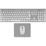 Tacens Zenith, Combo Inalámbrico 3en1 con Tecnología DualLink 2.4 GHz, Teclado Completo Full-Size con SmartKey Copilot AI, Ratón Óptico 3200 dpi, Alfombrilla Nanotextil, Idioma Español, Blanco
