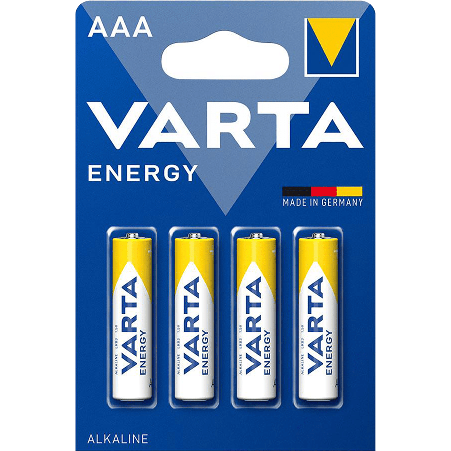 Pilas AAA Alcalinas de Alto Rendimiento, VARTA Energy, Larga Duración, Energía Continua, Ideal para Controles Remotos, Juguetes Electrónicos, Linternas, Lámparas, Relojes, Cámaras y Otros Dispositivos de Uso Diario - VARTA