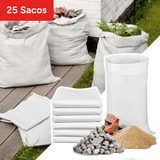 Sacos de Escombro, Sacos de Rafia, Bolsas de Polipropileno, Saco de Recogida Reforzada y Resistente, Reutilizable y Polivalente, Más de 25kg de Carga, Tamaño Grande 80 x 50 cm