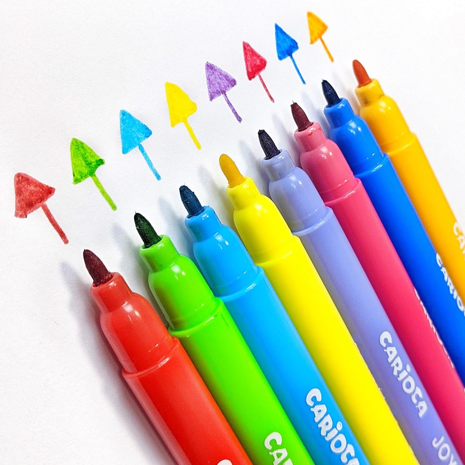 CARIOCA Joy Rotuladores de Colores, Rotuladores Lavables, Colores Brillantes, Uso Suave y Cómodo, Paquete de 10 Rotuladores