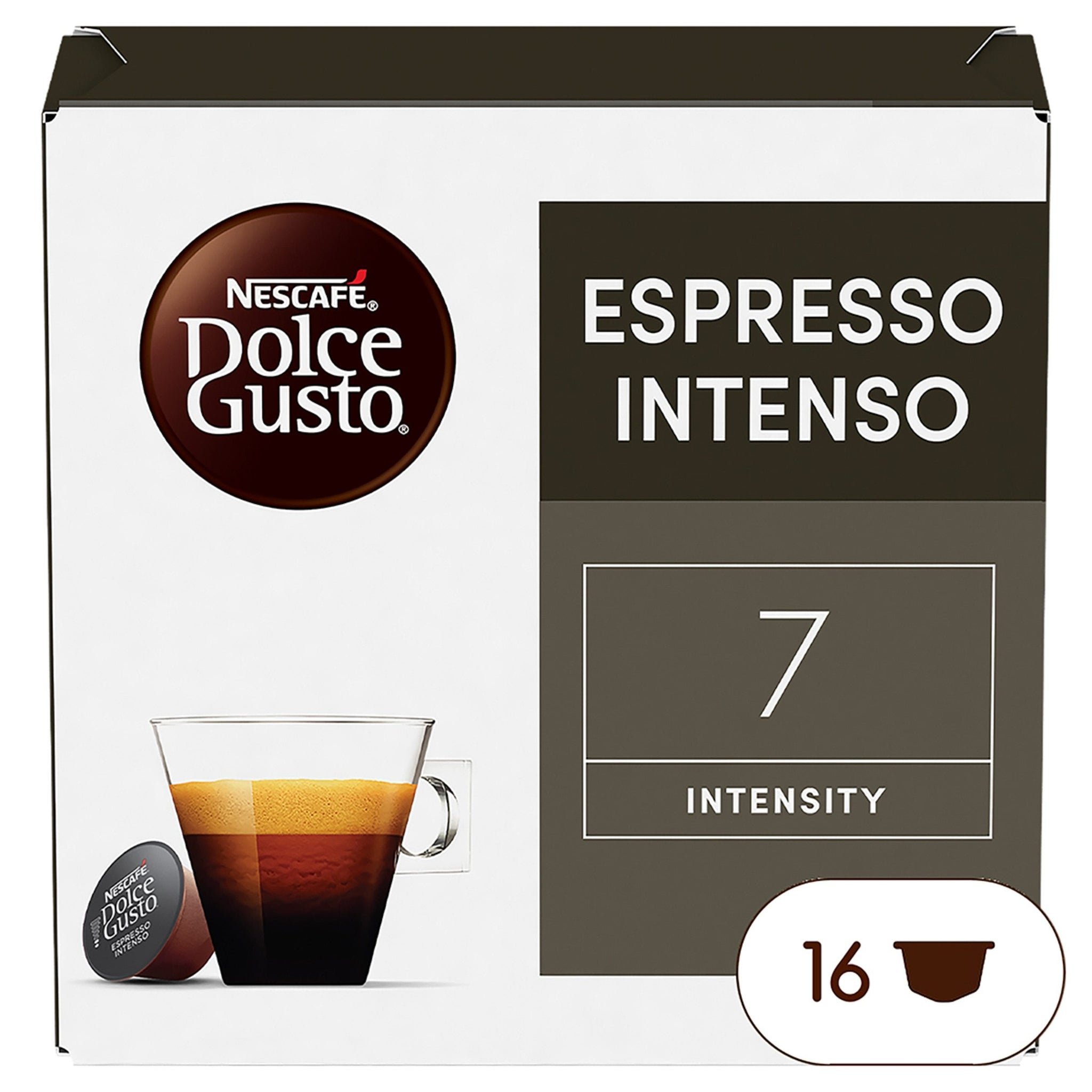Nescafé Dolce Gusto, Café Espresso Intenso, Intensidad 7, Especiado y Con Cuerpo, 16/48/96 Cápsulas