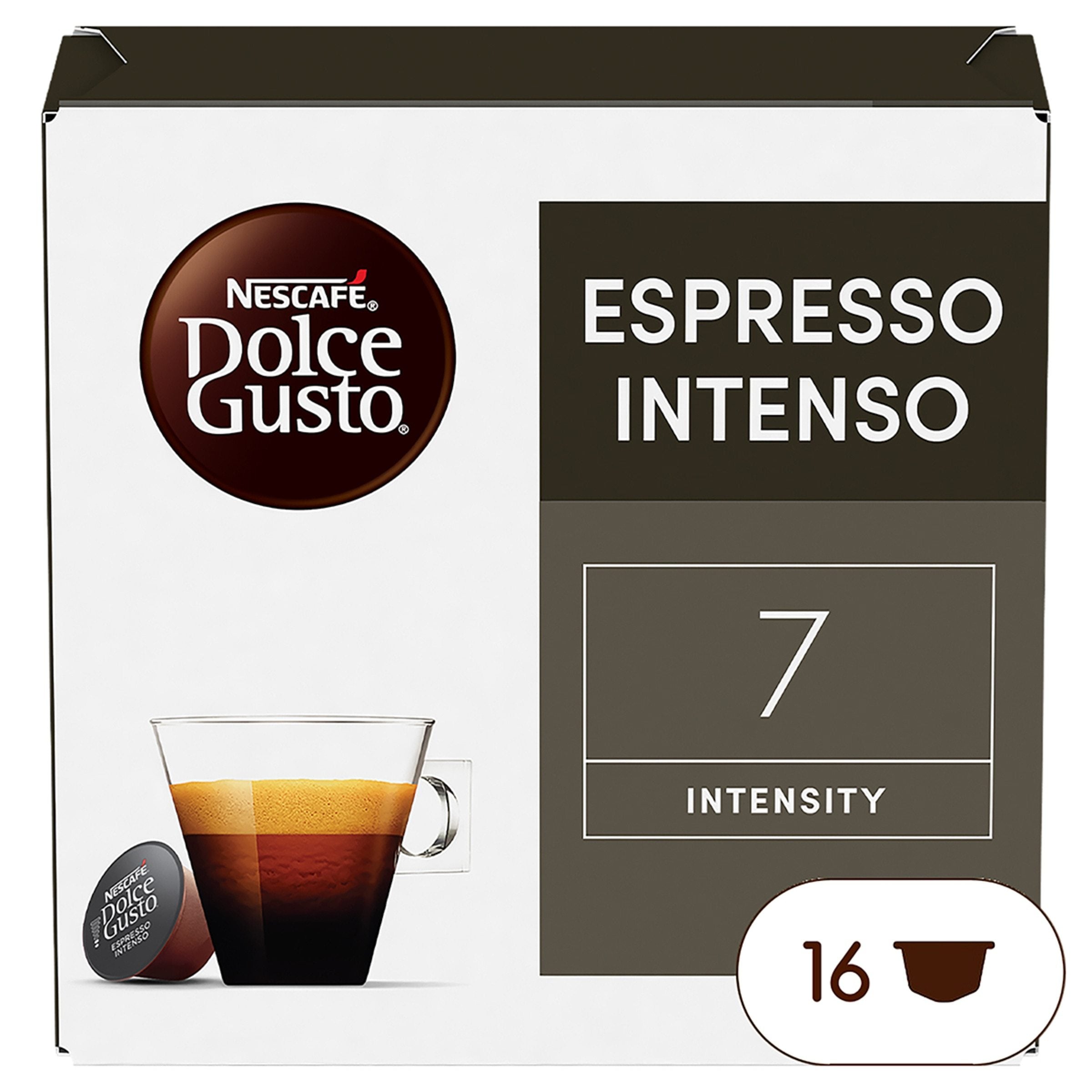 Nescafé Dolce Gusto, Café Espresso Intenso, Intensidad 7, Especiado y Con Cuerpo, 16/48/96 Cápsulas