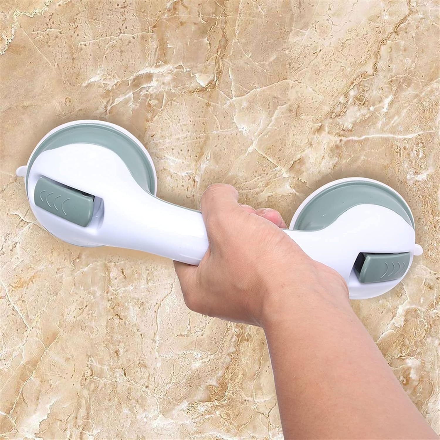 Barra de Seguridad Para Ducha, Asidero Ducha, Instalación Sin Talado Fácil y Rápida, Fuerte Sujección Antideslizante Duradera, Perfecto para Personas Mayores y Discapacitados, 30 x 9,5 cm