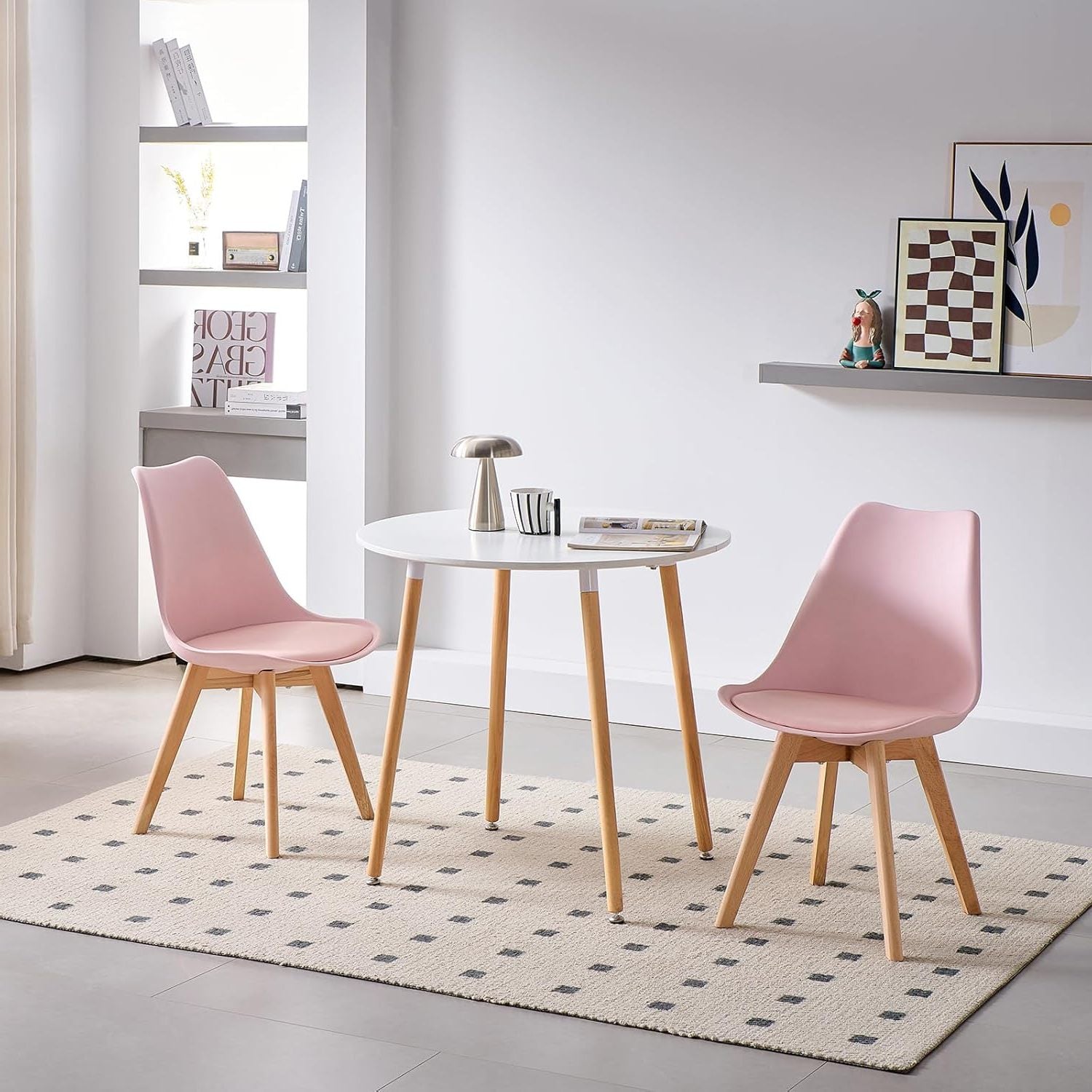 1/2/4/6 Unidad Sillas para Comedor, Sillas para Cocina con Asiento Blando, Tapizado y Patas Resistentes de Madera de Haya, Sillas Nórdicas