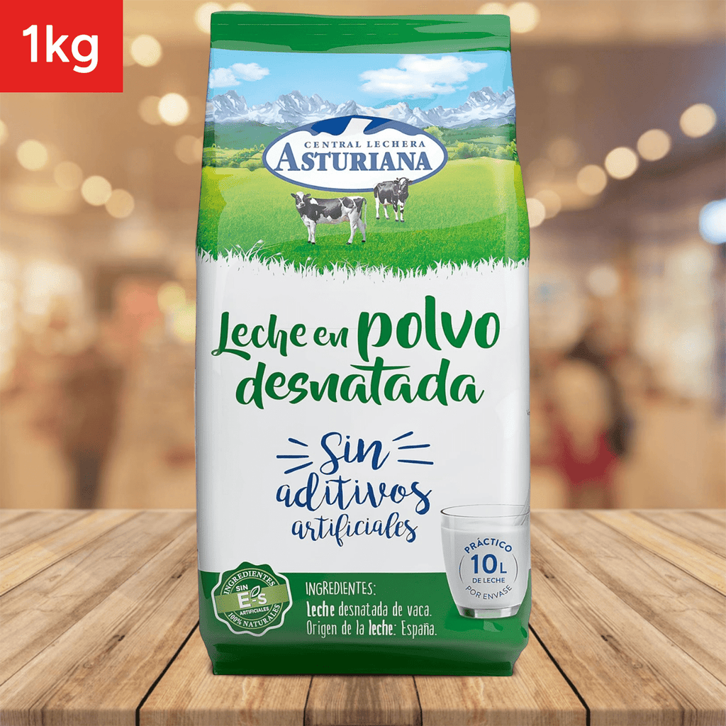 Central Lechera Asturiana Leche en Polvo Desnatada, Sin Aditivos Artificiales, 1kg