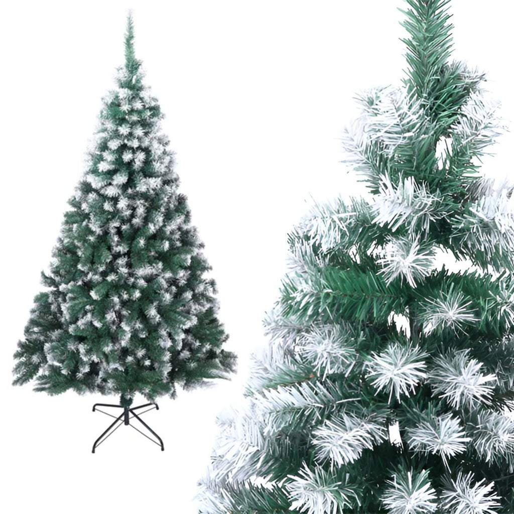 Árbol Navidad Nevado 150cm, Árbol Navidad Artificial con Patas Metálicas, Decoración Festiva de Navidad Efecto Pino Nevado, Arbol Navidad Denso y con Volumen ideal como decoración Navideña y de Invierno