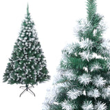 Árbol Navidad Nevado 150cm, Árbol Navidad Artificial con Patas Metálicas, Decoración Festiva de Navidad Efecto Pino Nevado, Arbol Navidad Denso y con Volumen ideal como decoración Navideña y de Invierno