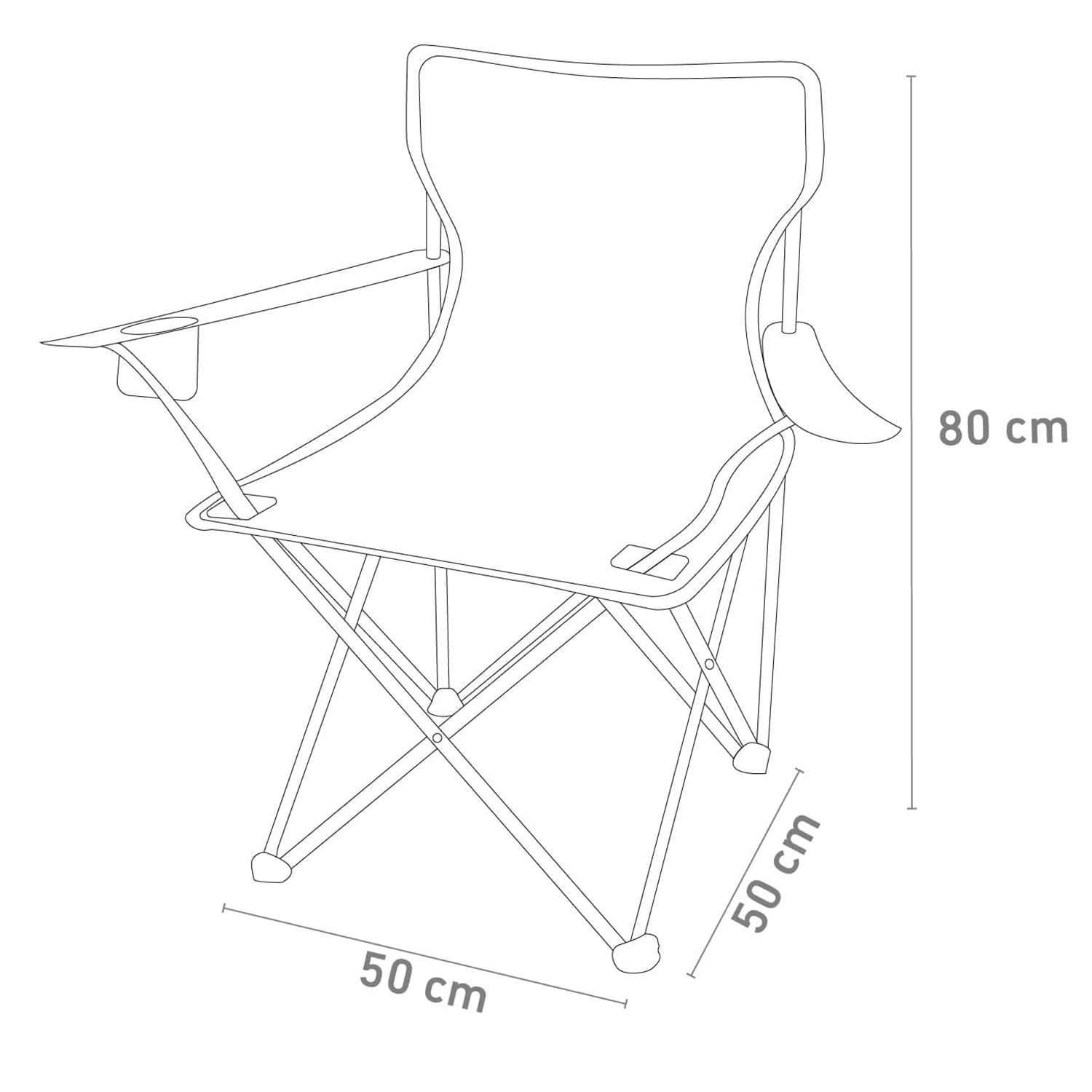 Pack x2 Sillas Plegables Camping con Respaldo y Apoyabrazos para Exterior, Acampada, Pescar y Picnic de 50 x 50 x 80 cm, Resistente y Compacta, Soporta hasta 120kg, Rojo