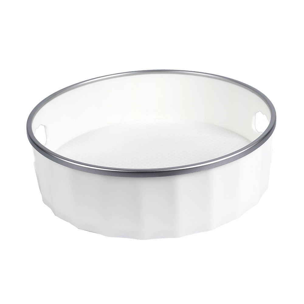 Cuenco Giratorio, Bandeja Giratoria Mesa, 29.8 x 9.8 cm, Perfecto para Espacios Reducidos, 4 Ruedas en la Base, Asas para Facil Movimiento