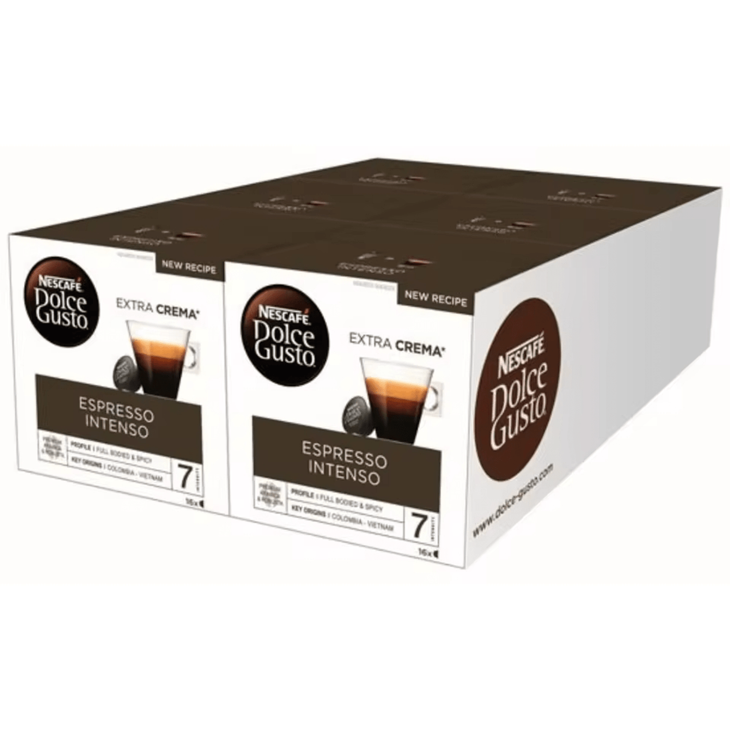 Nescafé Dolce Gusto, Café Espresso Intenso, Intensidad 7, Especiado y Con Cuerpo, 16/48/96 Cápsulas