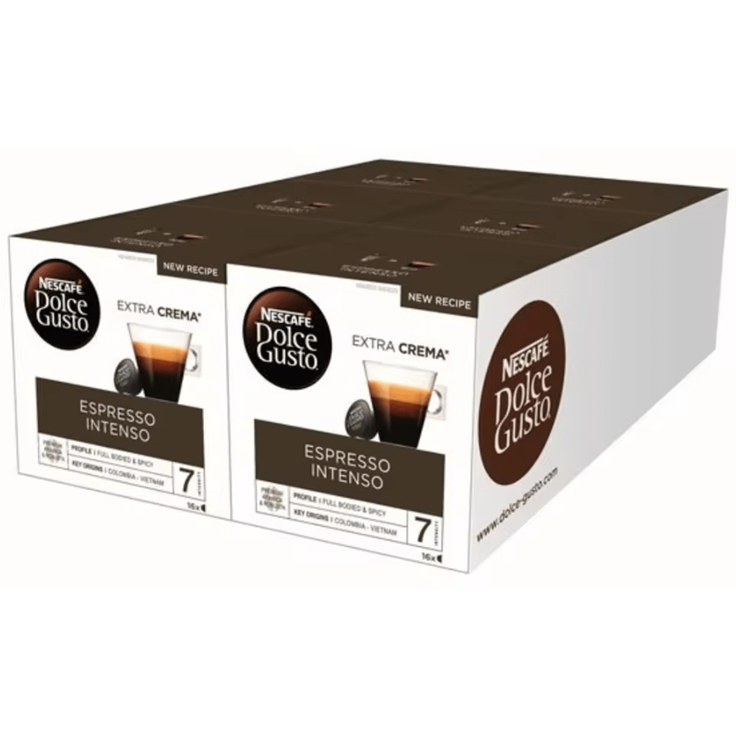 Nescafé Dolce Gusto, Café Espresso Intenso, Intensidad 7, Especiado y Con Cuerpo, 16/48/96 Cápsulas