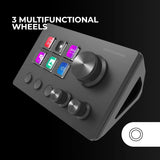 Mars Gaming MSD-TWO, Control Deck Compacto, 6 Teclas LCD Personalizables + 3 Botones, 3 Ruedas Multifuncionales, Control Deck Slim Ergonómico, Software de Control y Plug-ins, Windows y MacOS, Negro