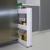 Carrito de Almacenamiento de 3 Alturas con Ruedas para moverlo Facilmente, Carrito Organizador de 54,3 x 12,4 x 72 cm, Ideal para Cocina y Baño, Ocupa poco Espacio, Robusto y Duradero