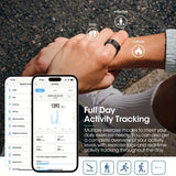 Anillo, Monitor de Pasos, Calorías y Oxígeno, Monitor y Calidad del Sueño, Bluetooth v5.1, Carga Magnética, APP JYouPro, Compatible con Android 5.0, iOS10.0 o superior, 128kb ROM + 96kb RAM - 17,5 mAh, Uso Aproximado 5-7 días