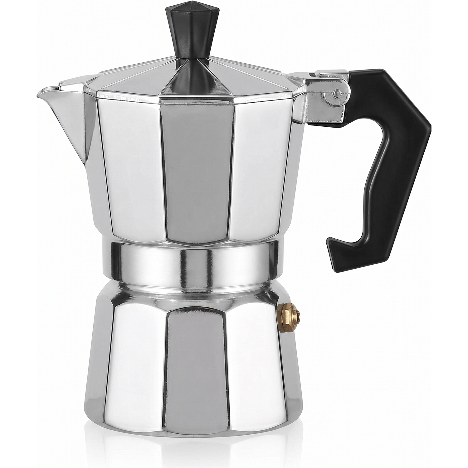 Cafetera Italiana 6 Tazas, Cafetera Italiana de Aluminio con Mango Ergonómico, Compatible con Cocina de Gas, Vitrocerámica e Inducción, Válvula de Seguridad