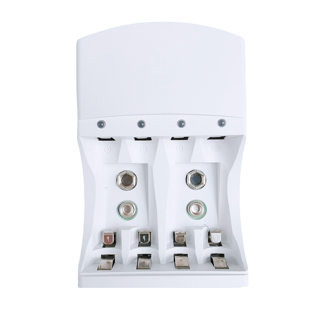 Cargador Pilas AA, AAA y 9V, Cargador con Indicador Luminoso de Carga