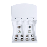 Cargador Pilas AA, AAA y 9V, Cargador con Indicador Luminoso de Carga