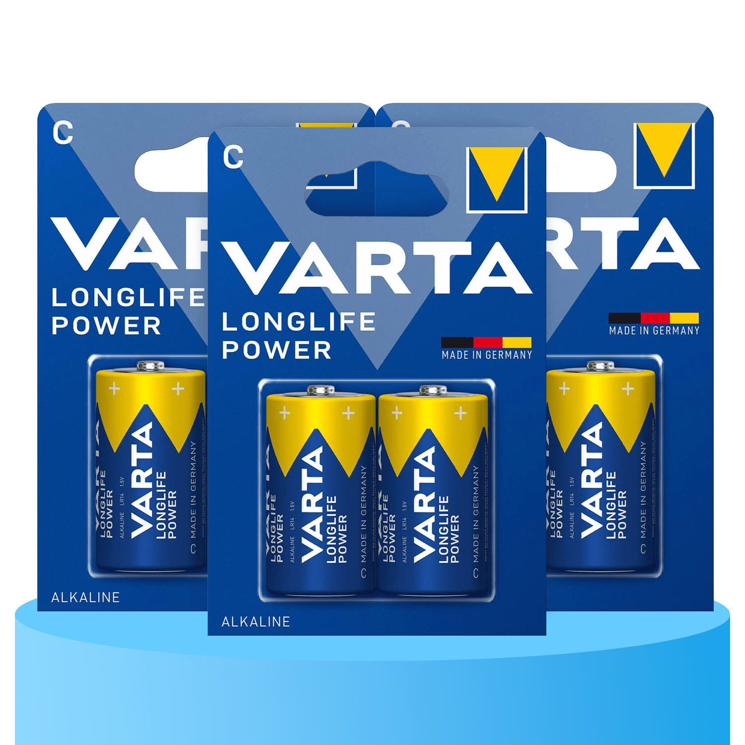 Pilas C Alcalinas de Alto Rendimiento, VARTA Longlife Power, Ultra Larga Duración, Energía Potente y Continua, Ideal para Juguetes, Linternas, Radios, Reproductores de CD, Robots, Cámaras, Altavoces y Otros Dispositivos de Alta Demanda Energética - VARTA