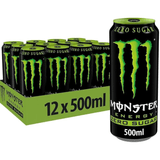 MONSTER ENERGY Bebida Energética, Refresco Energético, Pack 12/24 Latas de 500ml