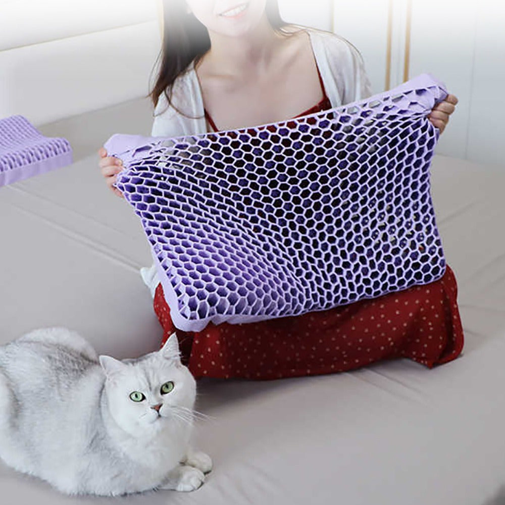 Almohada Cervical 3D con Estructura en Panal de Abeja, Funda de Poliéster Incluida, de 30 x 23 x 15 cm