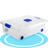 Caja Almacenamiento plástico para Guardar y Ordenar Juguetes, Libros, Documentos, Ropa, Mantas. Cierre Hermético, Gran Capacidad y Resistencia