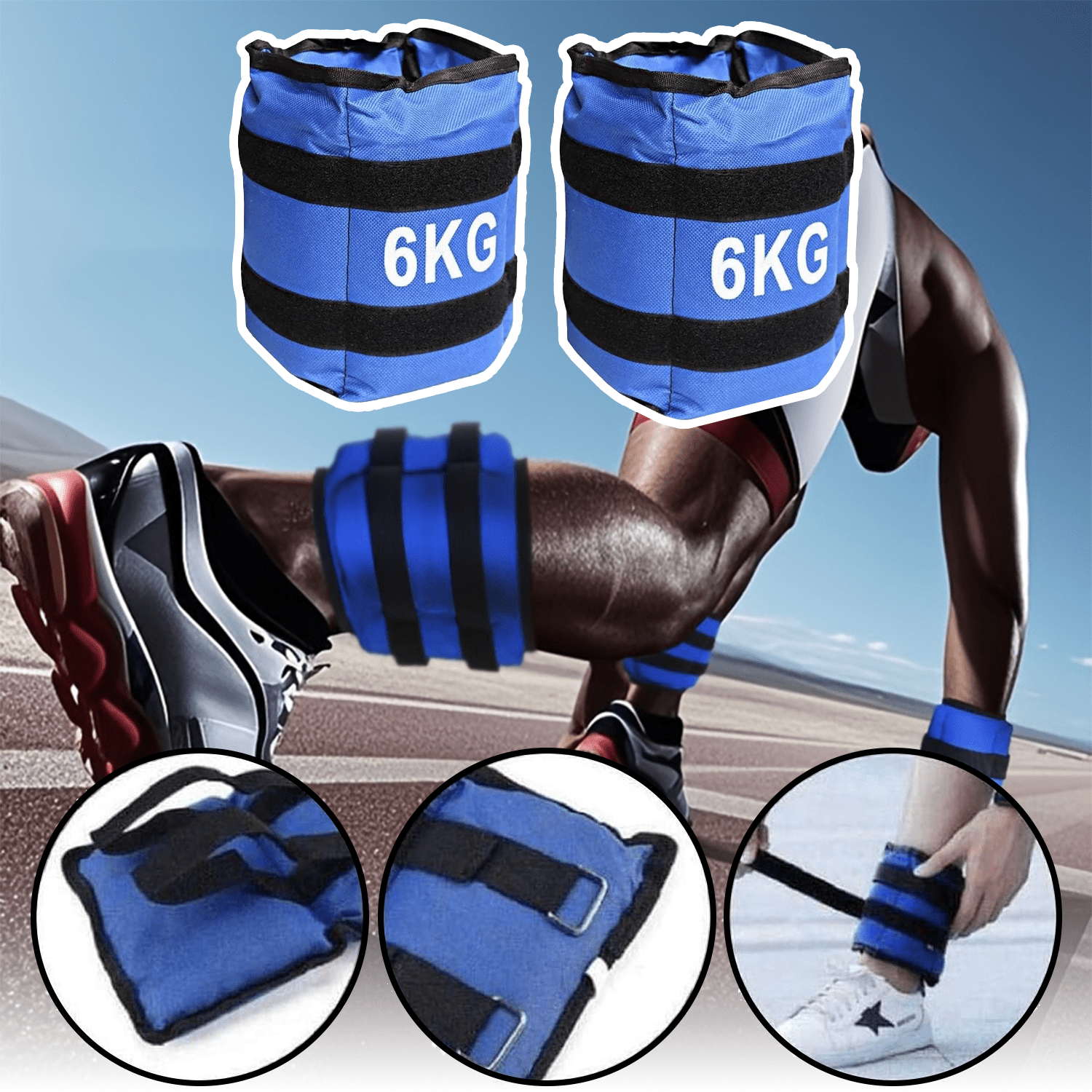 Pesas de Tobillo y Muñecas ideales para Correr, Footing, Movimiento Físico y Gimnasio, Incrementa la Intensidad de tus Ejercicios, Correas Ajustables y Cierre Fácil, Transpirables e Inodoros, Resistentes al Desgarro y Cómodos para la Piel