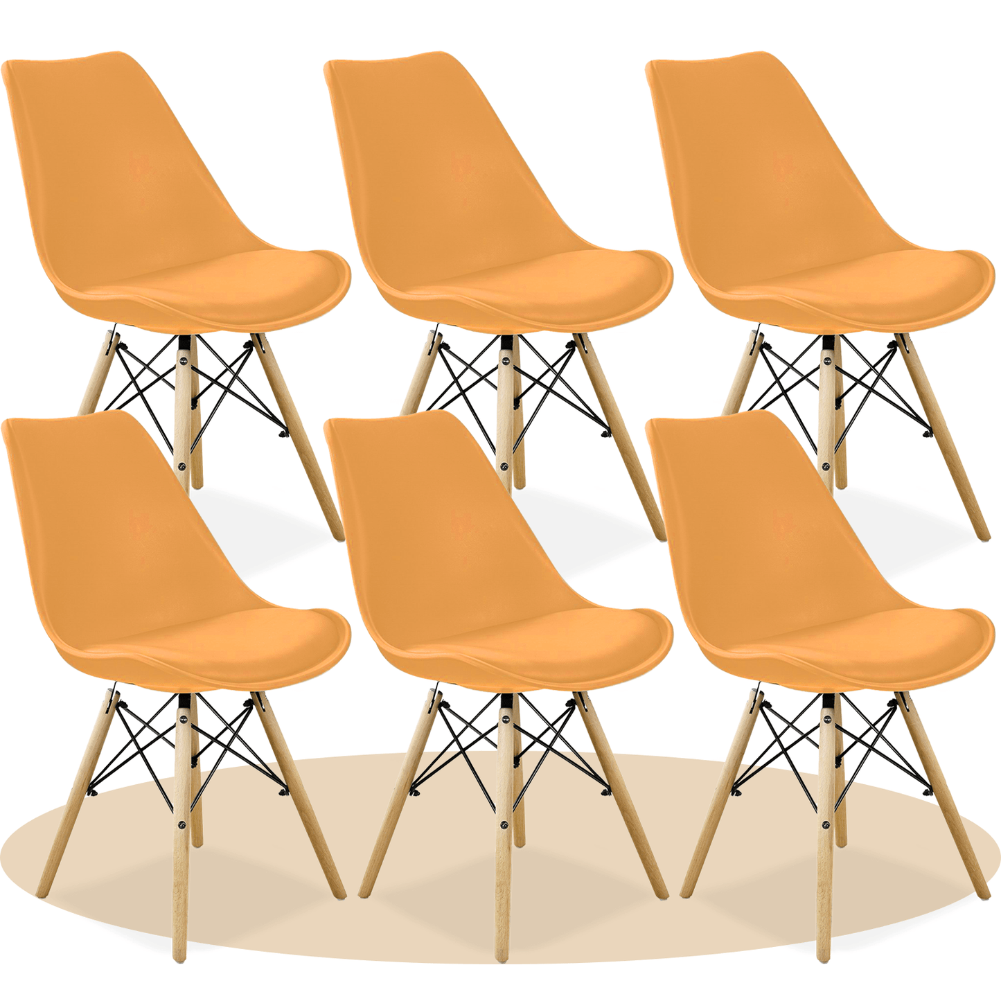 Sillas para Comedor, Sillas para Cocina con Asiento Blando, Tapizado y Patas Resistentes de Madera de Haya, Sillas Nórdicas Minimalistas, 49.5 x 44 x 79.5 cm