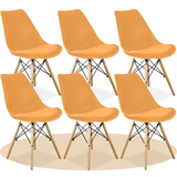 Sillas para Comedor, Sillas para Cocina con Asiento Blando, Tapizado y Patas Resistentes de Madera de Haya, Sillas Nórdicas Minimalistas, 49.5 x 44 x 79.5 cm